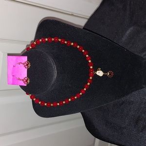 Gemstone Crystal Necklace and Earrings Drop Set  (NEW)